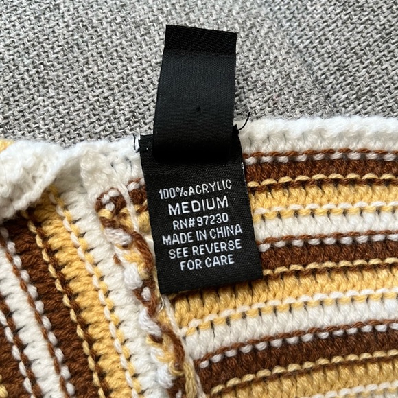 Windsor Striped Knit Halter Top Hippie Boho Size M - Picture 5 of 7